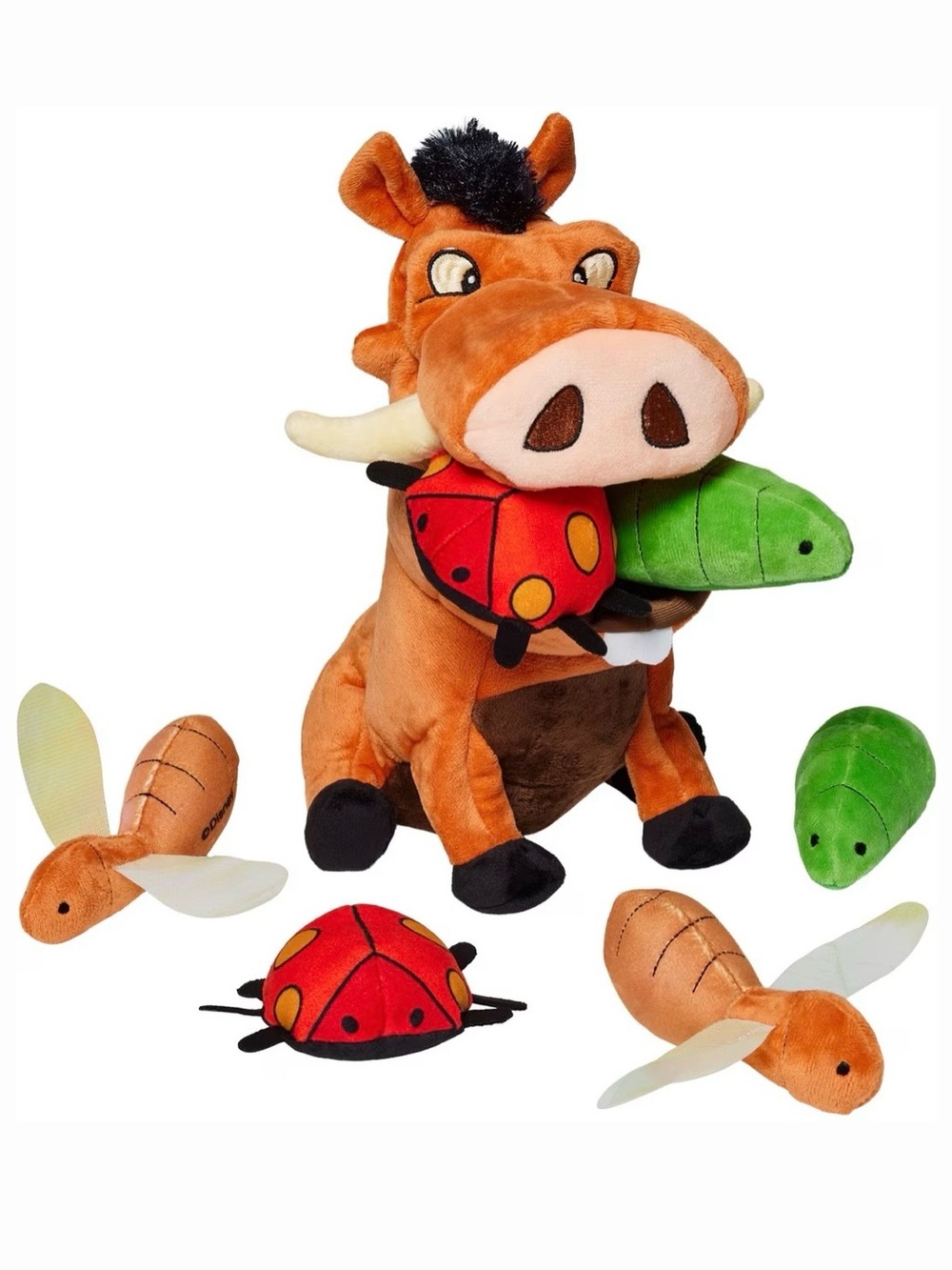 Disney Pumbaa Plush w/Hide & Seek Bug Toys - Discontinued Rare Item